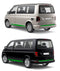 Seitenstreifen Aufkleber Berge-Palme-Surfbrett passend für VW T6.1, T6, T5, Multivan, Bulli, Transporter - mit WUNSCHTEXT