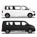 Seitenstreifen Aufkleber mit "Berge" Motiv passend für VW T6.1, T6, T5, Multivan, Bulli, Transporter - WUNSCHTEXT