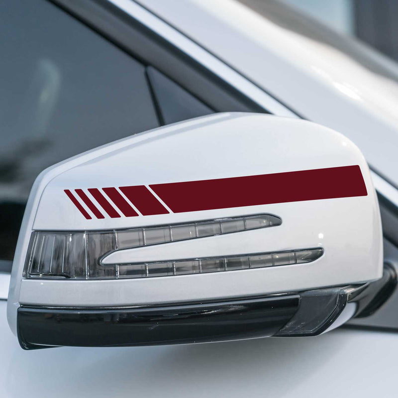 Auto Rückspiegel Aufkleber mit Streifen Design - 6 Einheiten mit unterschiedlichen Breiten