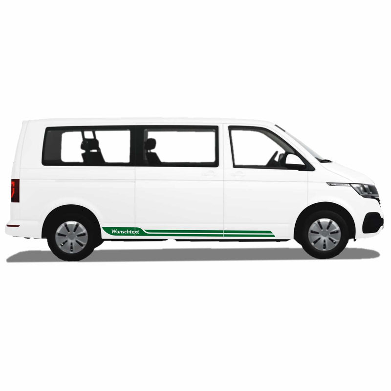 Seitenstreifen passend für VW T6.1, T6, T5, Multivan, Bulli, Wunschtext Aufkleber