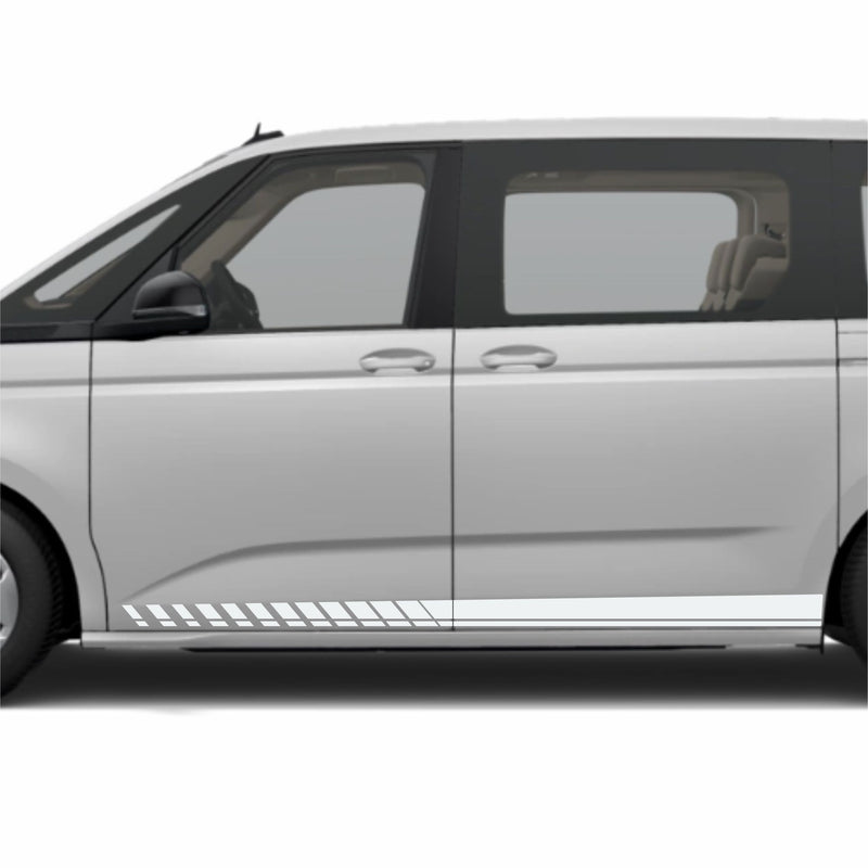 VW BUS T7 - Edition ohne Text - Seitenstreifen Aufkleber Dekor - Komplett  Set Art. Nr.: 2081 - Professionelle Auto Seitenstreifen, Seitensdekore,  Wunsch Text Aufkleber mit Ihrem Logo oder Werbung