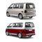 Seitenstreifen Aufkleber Berge-Palme-Surfbrett passend für VW T6.1, T6, T5, Multivan, Bulli, Transporter - mit WUNSCHTEXT